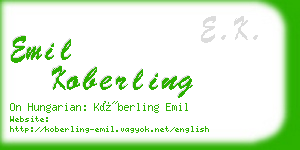 emil koberling business card